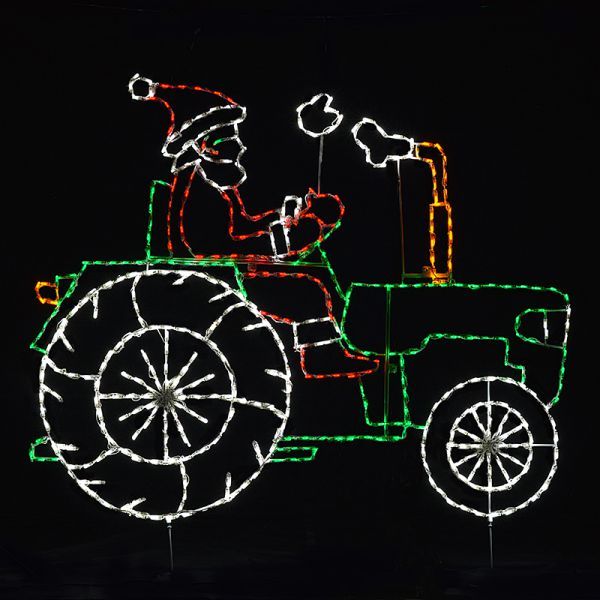 SANTA ON TRACTOR #LED-TRCTR